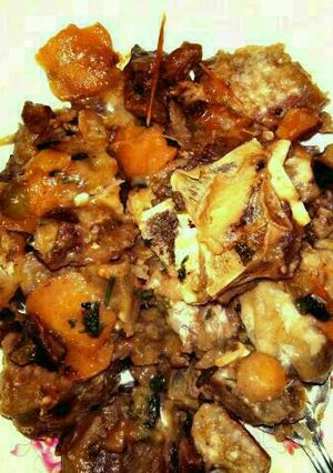 A picture of Nduma and beef mix.