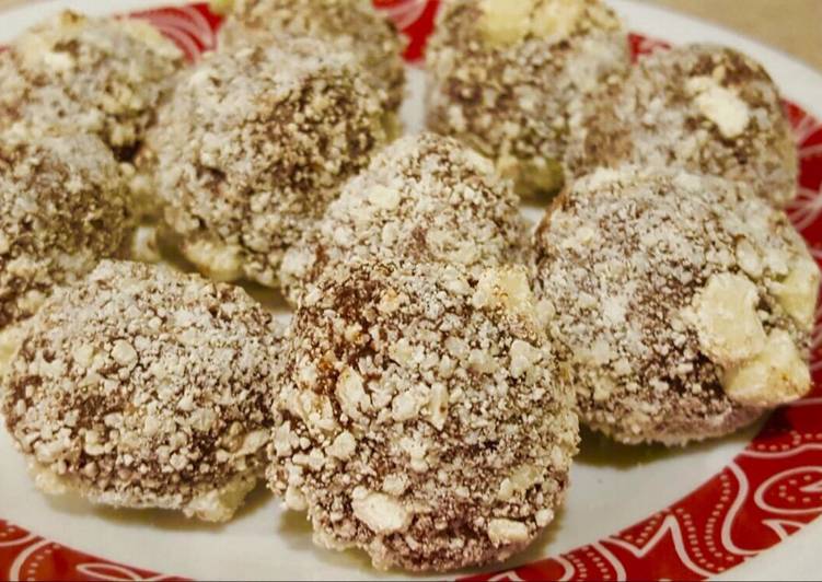 Step-by-Step Guide to Prepare Any-night-of-the-week Almond chocolate truffle with white chocolate coating