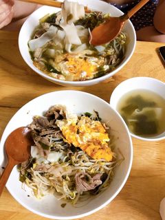 Hình của món Mỳ trắng, thịt bò, rong biển nấu vội!.