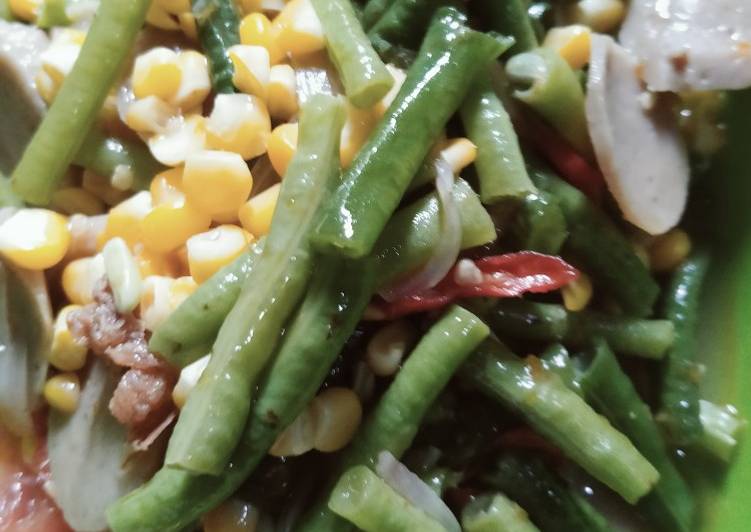 Cara memasak Tumis kacang panjang jagung yang simpel