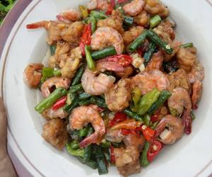 Masakan Unik 34. Tumis udang tempe kacang panjang ☺ Ala Rumahan