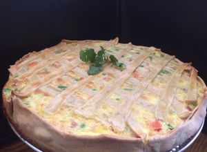Una foto de Quiche de verduras y jamón 🌽🥕🥒👌🏻