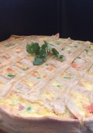 Una foto de Quiche de verduras y jamón 🌽🥕🥒👌🏻