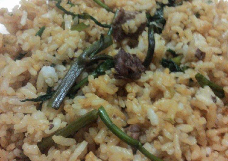 Goreng nasi ati kangkung pedas
