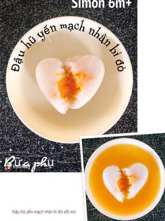 Hình của món Ăn dặm - Đậu hũ yến mạch nhân bí đỏ sốt mít.