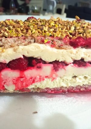 Une photo de Biscuit framboises pistache