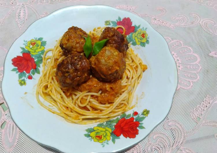 Resep Spaghetti and Meatballs Anti Gagal