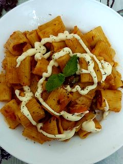 A picture of Schezwan pasta(indian street style).