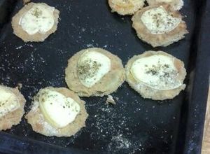 Una foto de Milanesas de berenjenas con queso provoleta