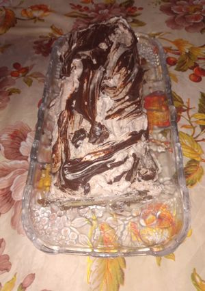 Une photo de Mon gâteau roulé à la crème caramel salé et chocolat