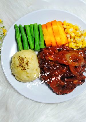 Foto resep Beef Steak with Mashed Potatoes