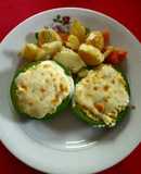 Zapallitos rellenos con ricotta en el microgrill