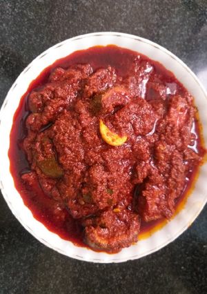 A picture of Mango Pickle/ Avakaya.