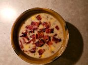 A picture of creamy mushroom corn soup