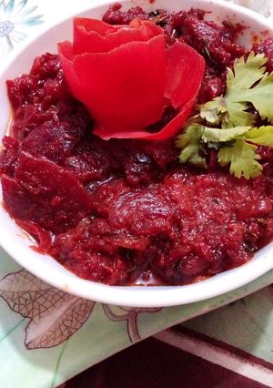 A picture of Chukandar ki sabzi.