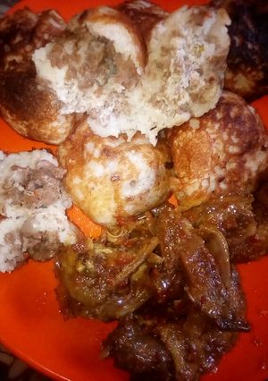 A picture of Beef-filled masa.