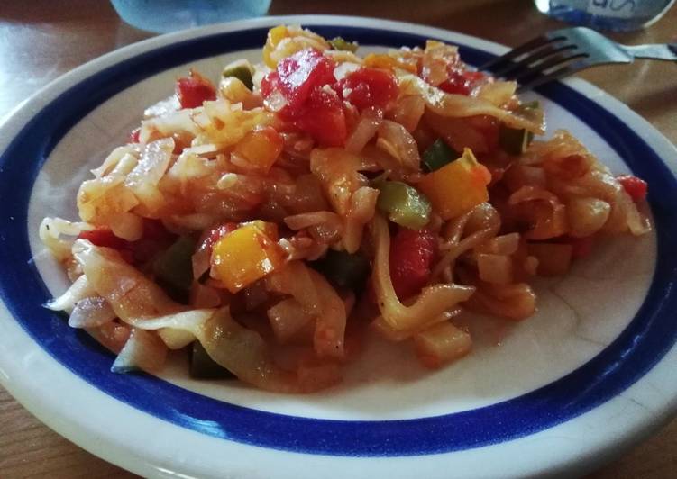 Fideos de calabacín con verduras