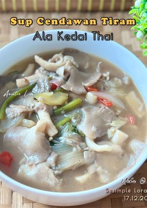 Gambar Sup Cendawan Tiram Ala Kedai Thai