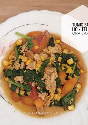 Foto resep Tumis Sawi Ijo telor orak arik