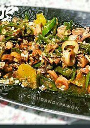 Foto resep Tumis cumi kering cabe hijau