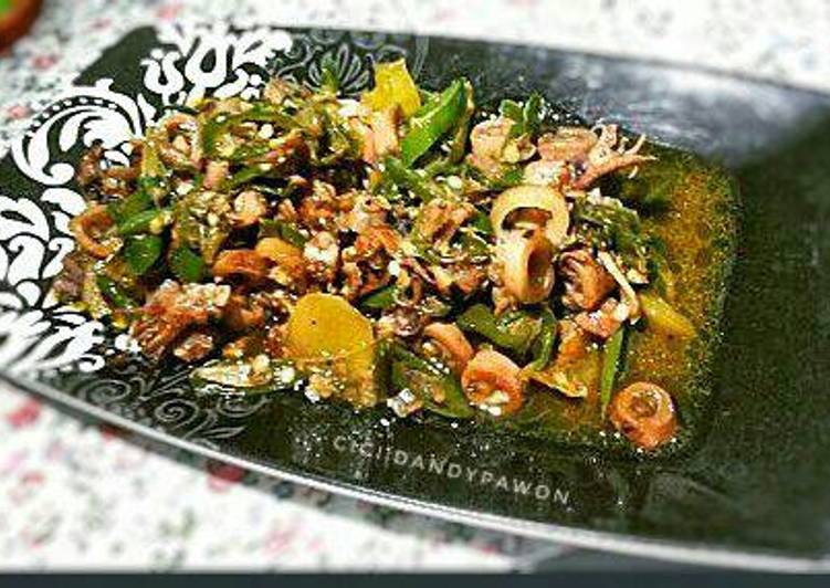 Resep Tumis cumi kering cabe hijau Lezat