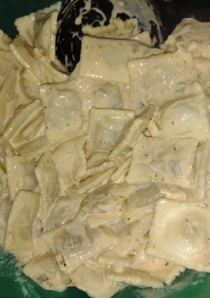 Una foto de Pastas con salsa de queso y tomate