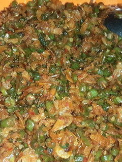 Foto resep Sambel udang rebon kacang panjang
