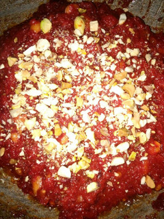A picture of Beetroot halwa.
