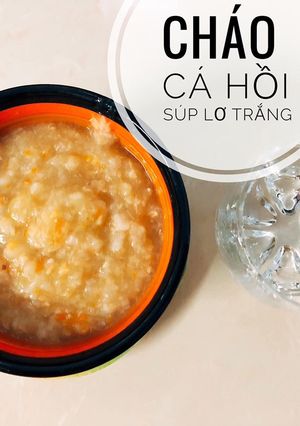 Hình của món Ăn dặm - Cháo cá hồi súp lơ trắng.