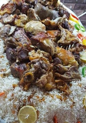 صورة لوصفة اللحم المشوي بالارز الابيض البسمتي