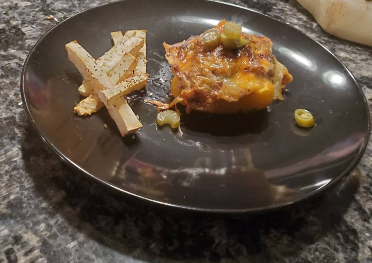 Recipe of Homemade KETO - Philly Cheesesteak Stuffed Pepper and French Fries