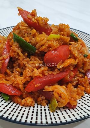 Foto resep Korean Fried Rice with Toppoki Sauce ala Reddog 🇰🇷