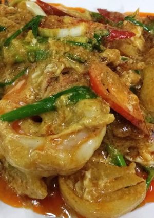 รูปของ กุ้งผัดผงกะหรี่