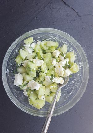 Une photo de Concombre feta menthe
