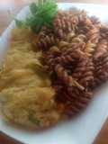 Lampriao de merluza y fideos tostados (Plato ancestral indígena)