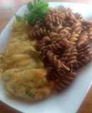 Lampriao de merluza y fideos tostados (Plato ancestral indígena)