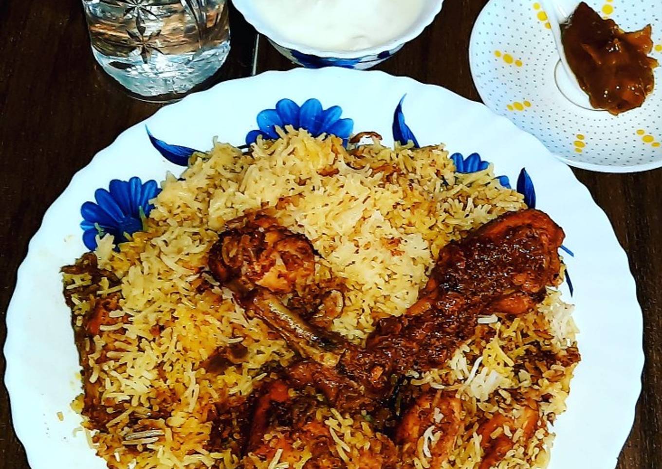 Chicken Biriyani with chicken chap