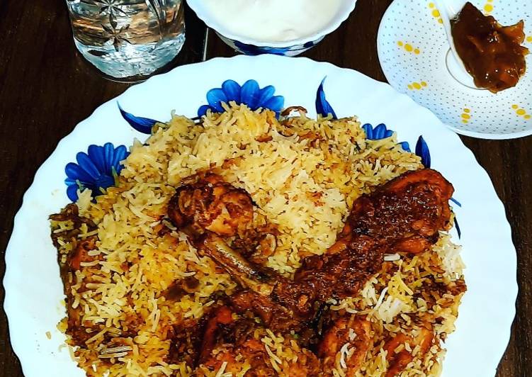 Chicken Biriyani with chicken chap