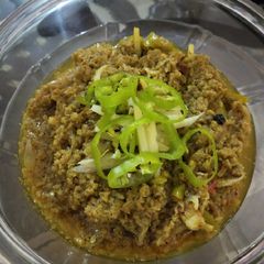 A picture of Green chilli Qeema.