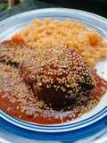 Mole con sopa de arroz receta de mi suegra