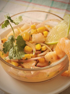 Una foto de Ceviche de langostinos