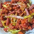 BOLOGNAISE de LENTILLES tagliatelles de poireaux