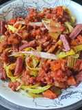 BOLOGNAISE de LENTILLES tagliatelles de poireaux