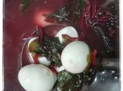 Gambar bayam merah telur puyuh