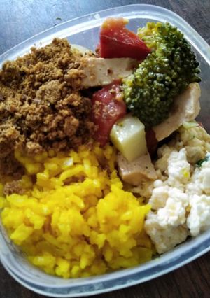 A picture of Cow's Milk Turmeric Rice.