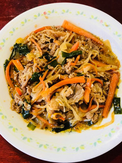 A picture of Bulgogi -Korean style beef and vegetables-.
