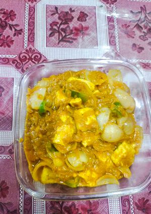 A picture of Paneer do pyaza.
