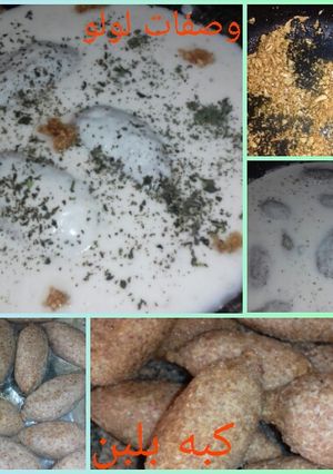 A picture of Kibbeh in Yogurt Sauce.