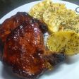 Costeletas de cerdo con barbacoa al horno