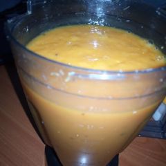 A picture of Mango watermelon and banana smoothie.